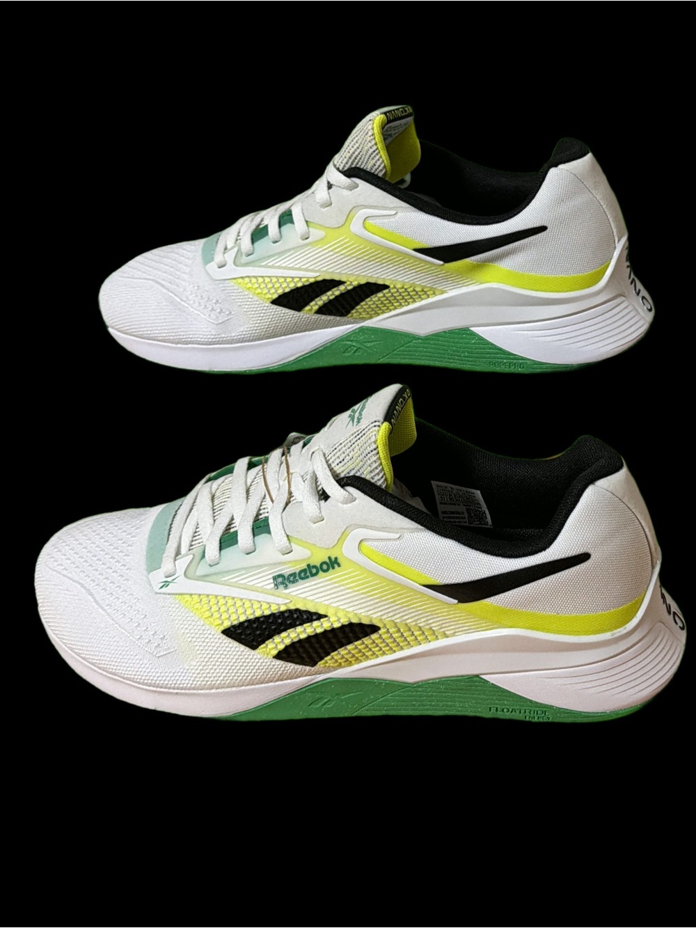 Reebok NANO X4 White, Green & Neon weightlifting cross trainers size 11 NWT